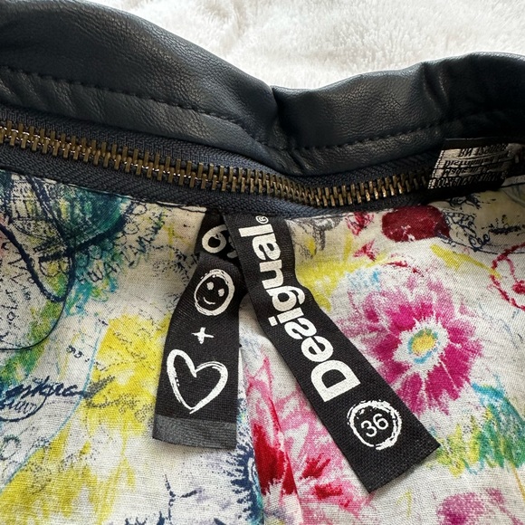 Desigual, Blue Leather Faux Jacket, Size 36 - Picture 11 of 15